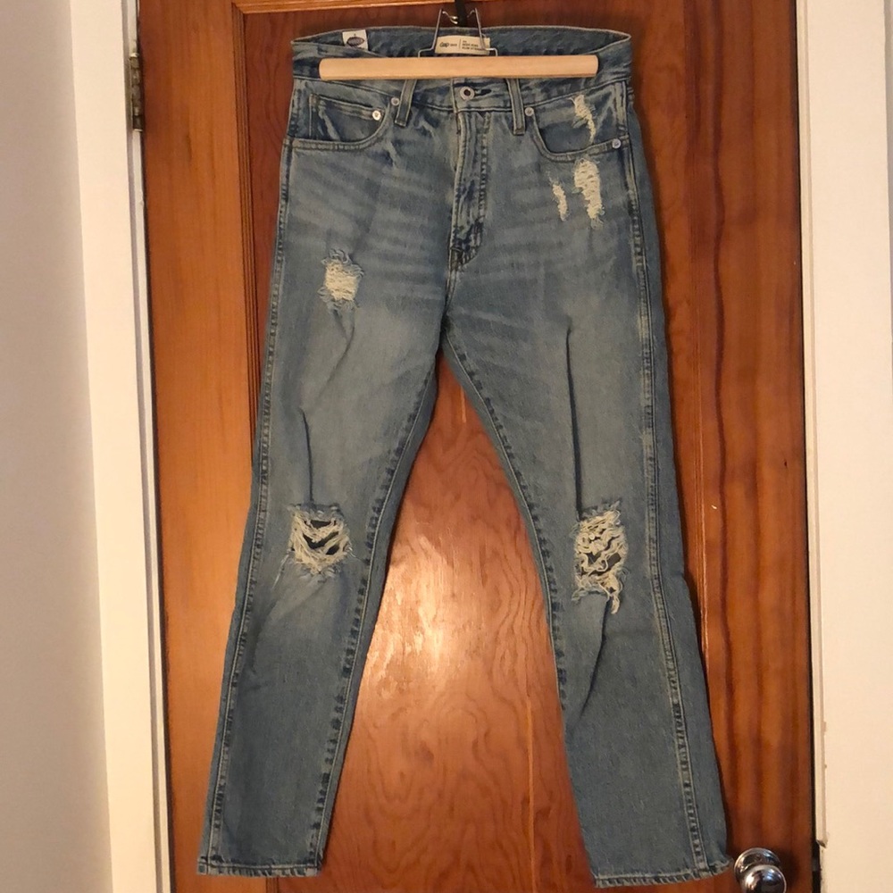 Gap High rise Slim straight Jeans, Distressed